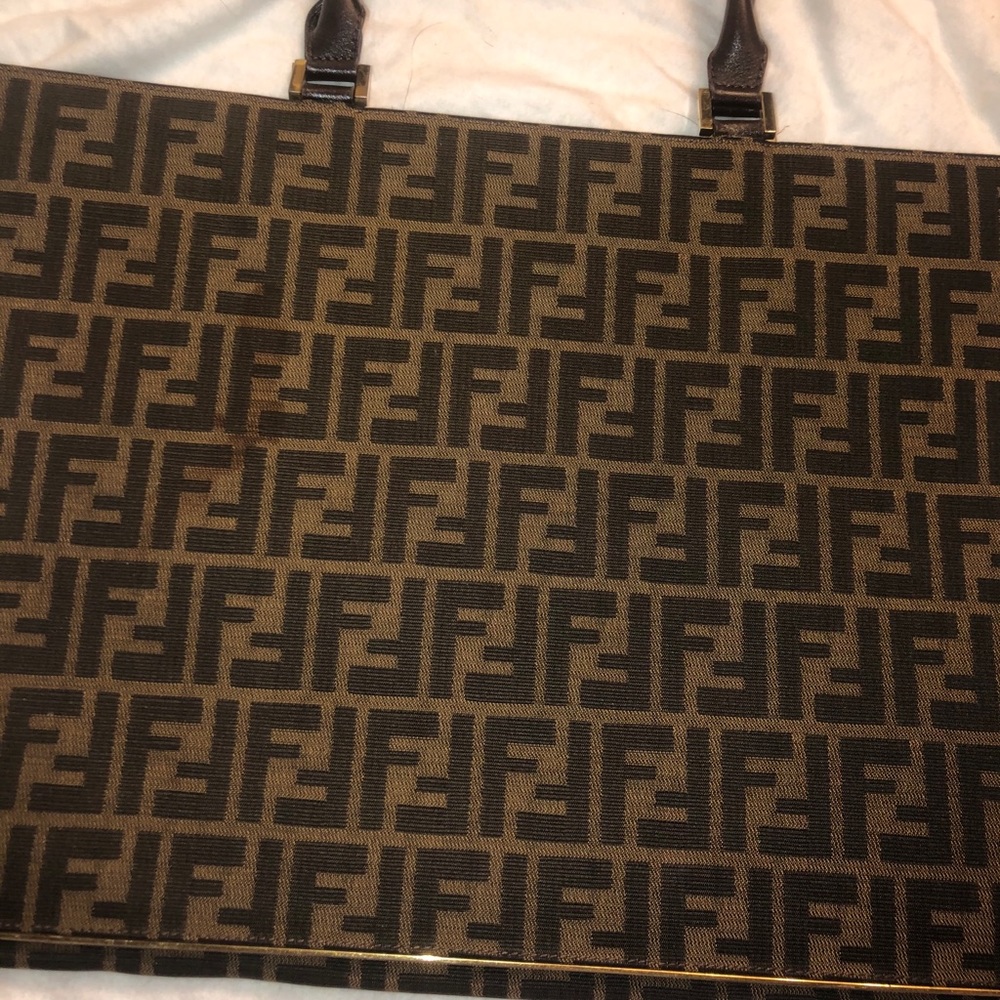 Vintage Fendi flat briefcase purse